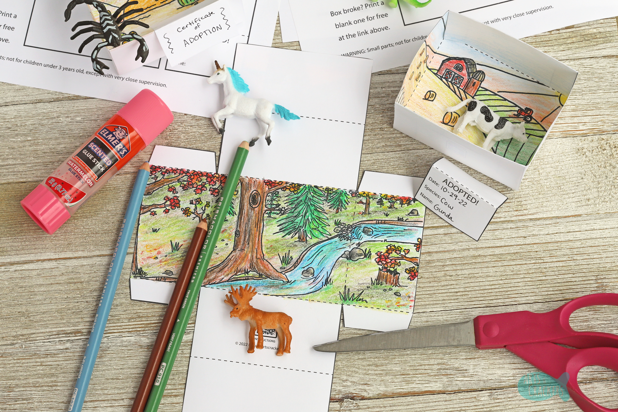 Printable 3D Box Diorama — Animal Habitat Craft within Free Printable Dioramas