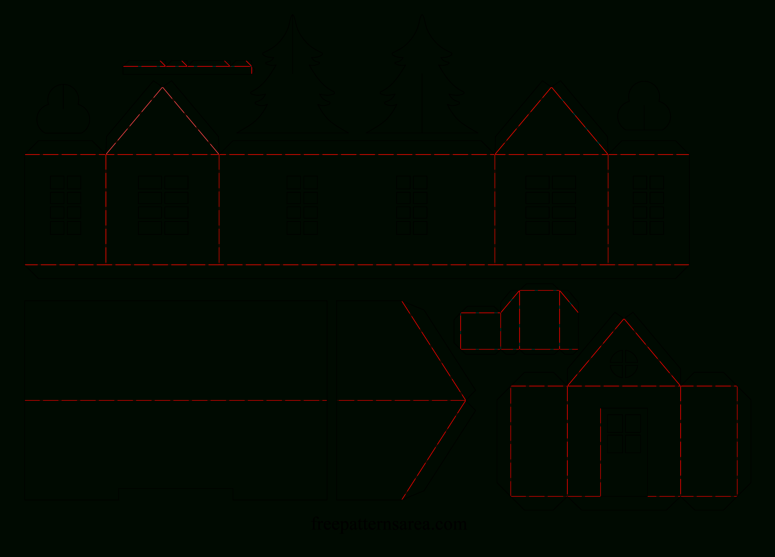 Printable 3D Paper House Template For Craft - Freepatternsarea in Free Paper Building Templates