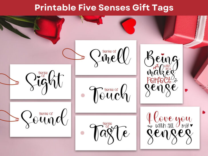 Five Senses Gift Tags Free Printables