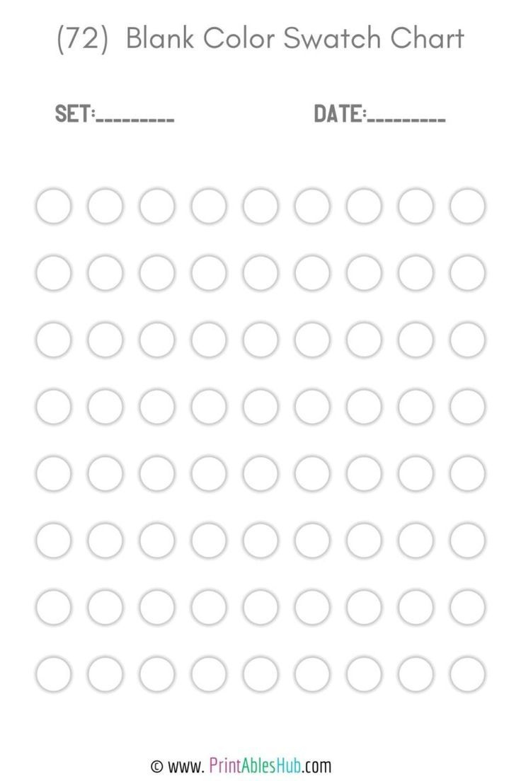 Printable (72) Blank Color Swatch Chart Template regarding Blank Color Chart Printable
