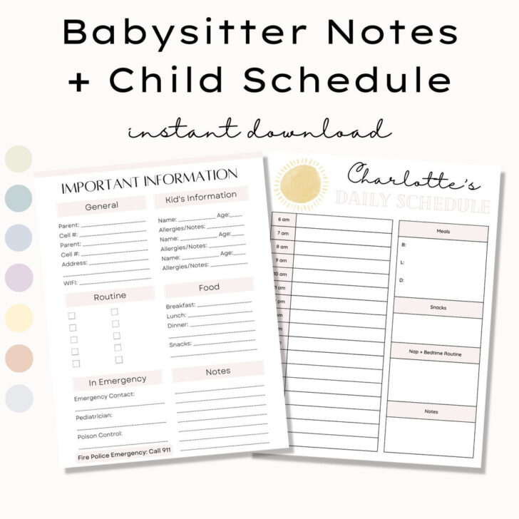 Free Nanny Schedule Template