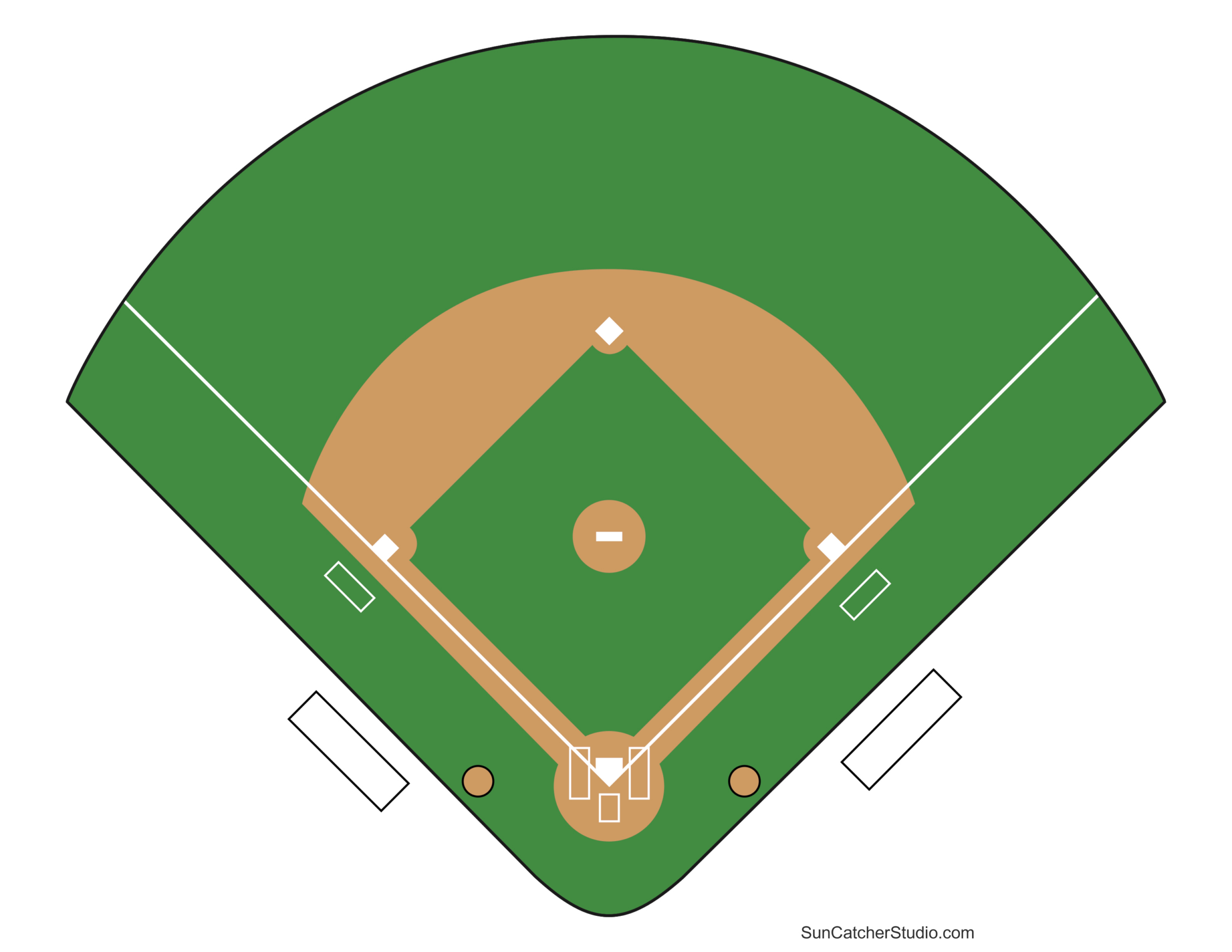 Printable Baseball Field Diagram (Softball Diamond) Templates for Free Printable Baseball Field