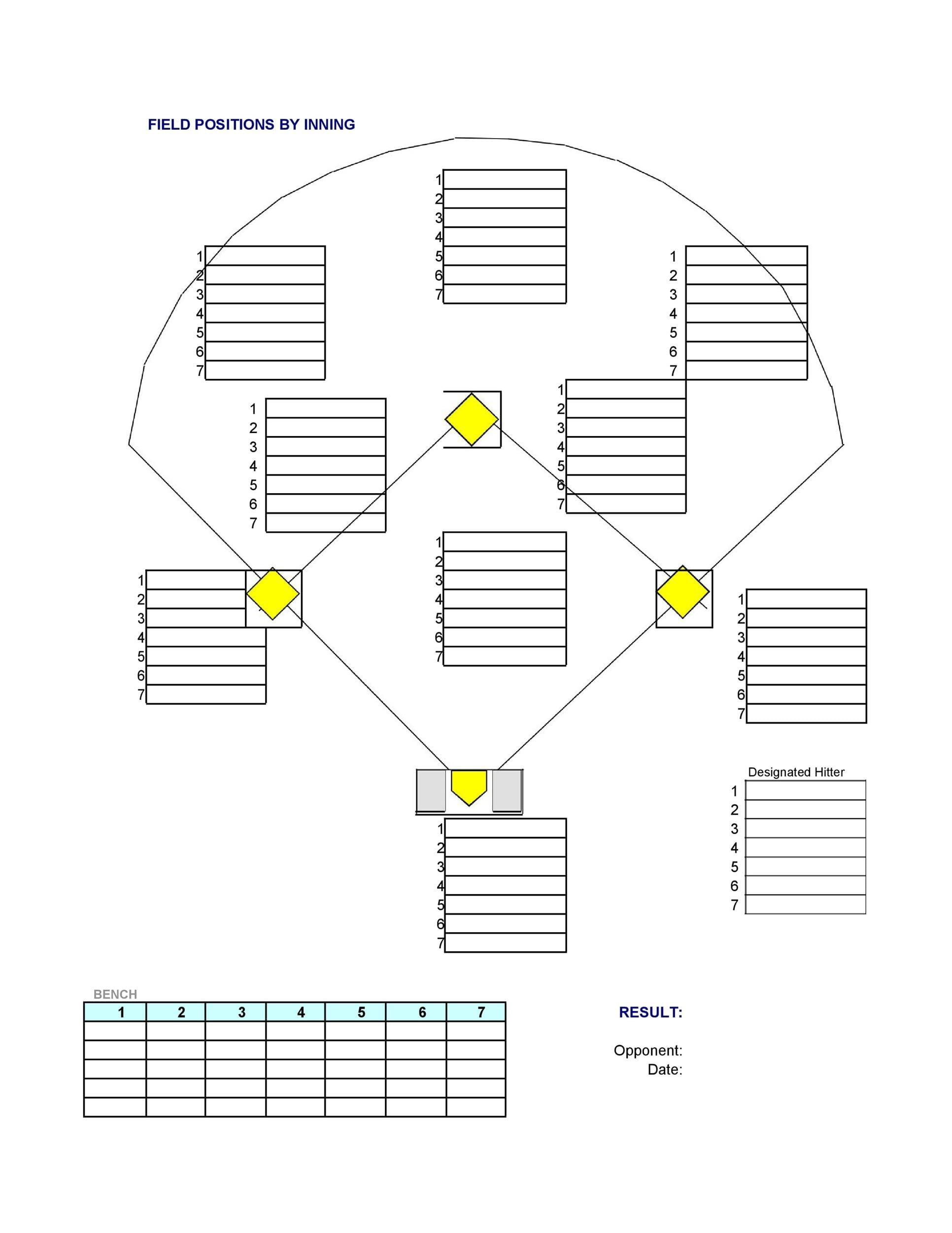 Printable Baseball Field Positions Template - Printable Party Favors inside Free Printable Baseball Field