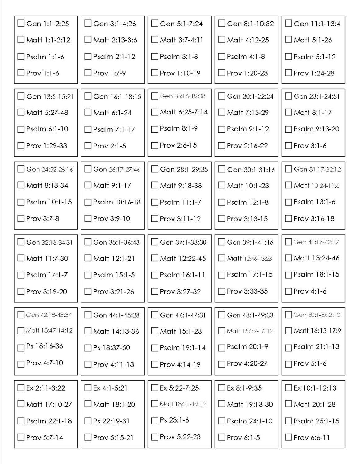 Printable Bible Reading Plan | Read The Bible In One Year - Etsy in Read The Bible in A Year Chart Printable