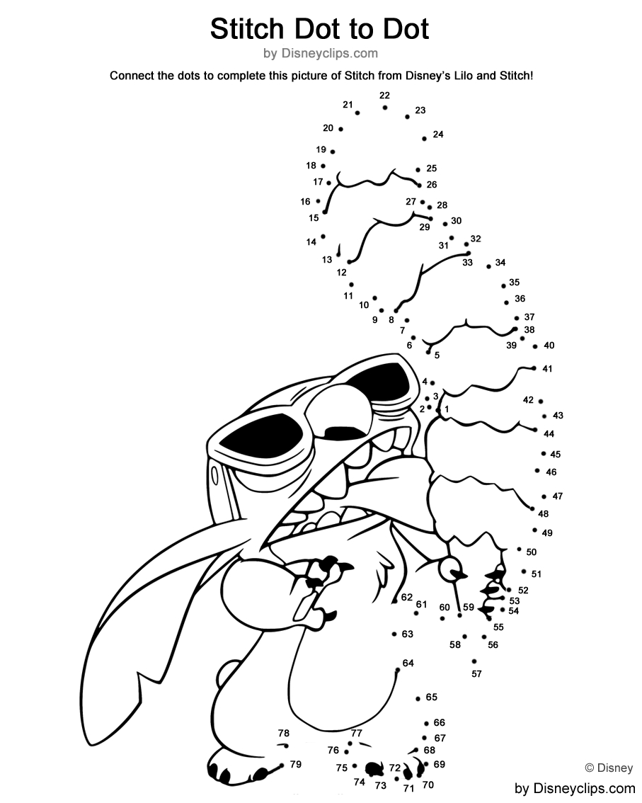 Printable Disney Dot-To-Dot Coloring Pages | Disneyclips with regard to Free Disney Dot to Dot Printables