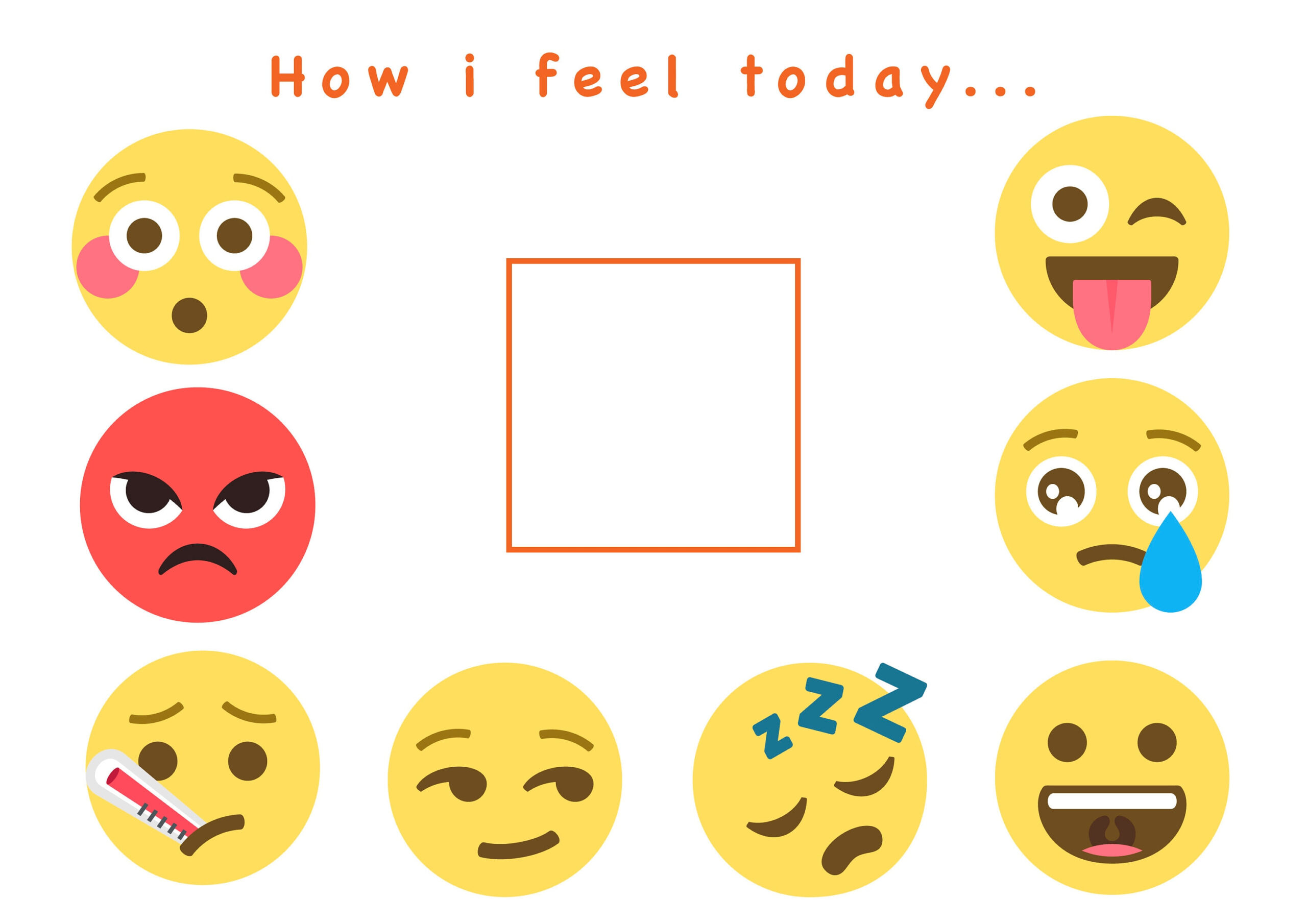 Printable &amp;#039;Emoji&amp;#039; Emotions Chart, Kids, Early Learning, Primary in Emoji Feeling Chart Printable