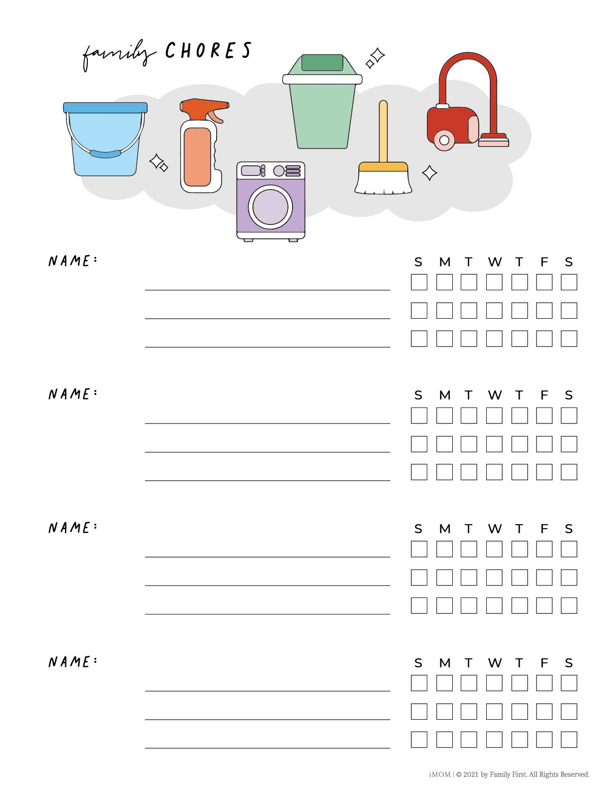 Printable Family Chore Chart - Imom intended for Family Chore Chart Printable Free