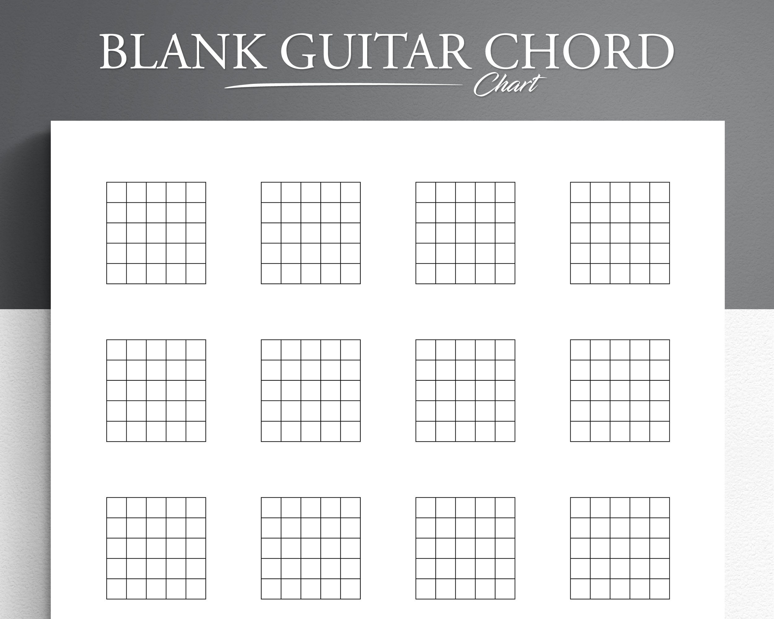 Printable Guitar Blank Chord Chart. Blank Guitar Chord Diagrams inside Blank Chord Chart Printable