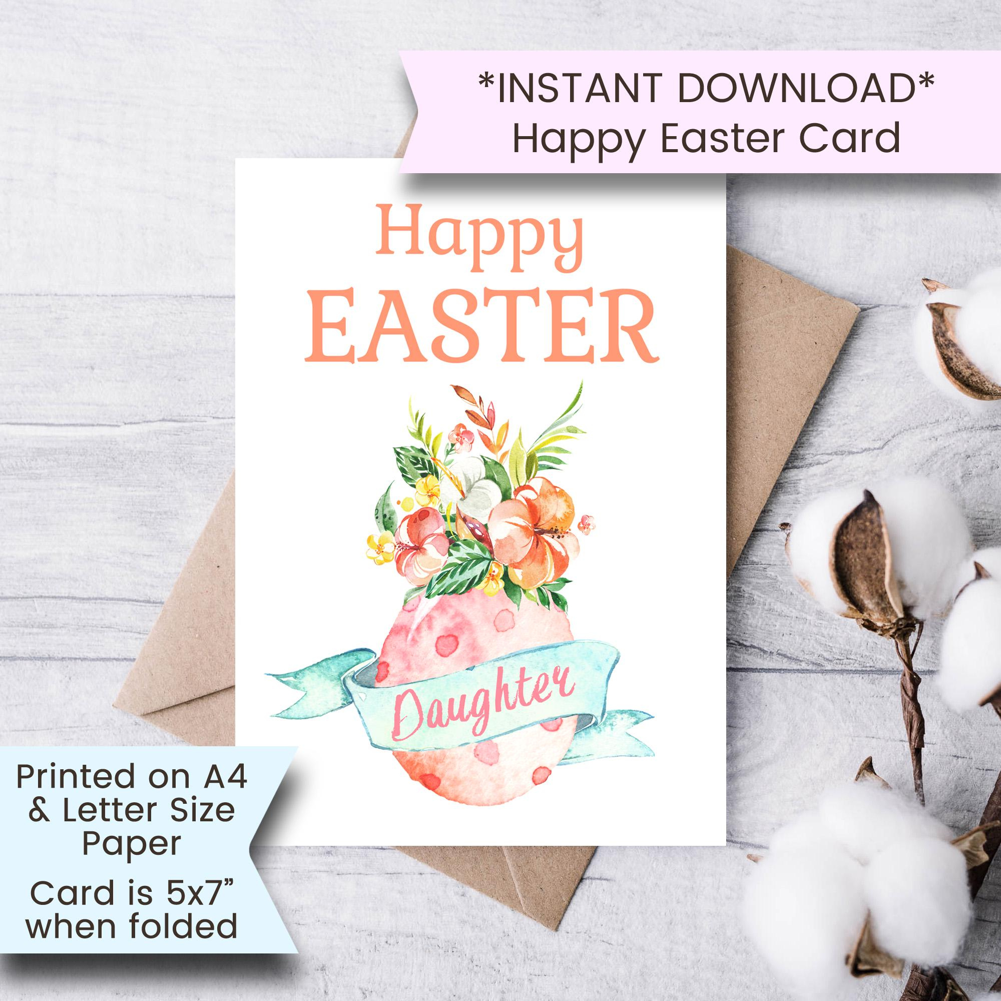 Printable Happy Easter Card For Daughter, Happy Easter Daughter throughout Free Printable Easter Cards For Daughter
