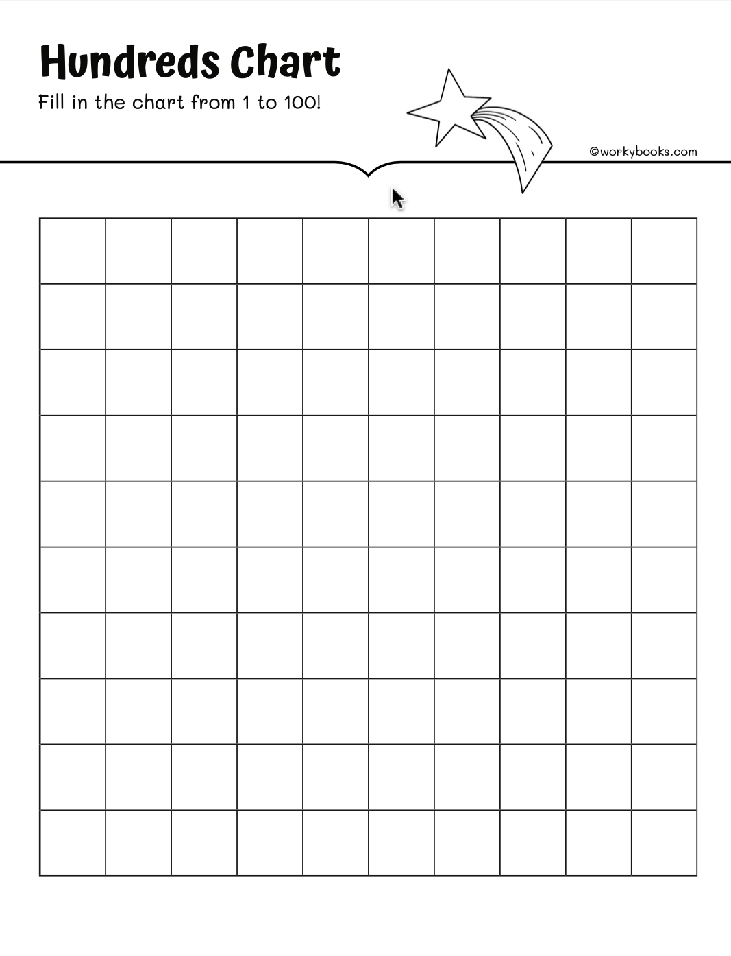 Printable Hundreds Chart With Missing Numbers | Workybooks for 100 Chart Printable With Missing Numbers