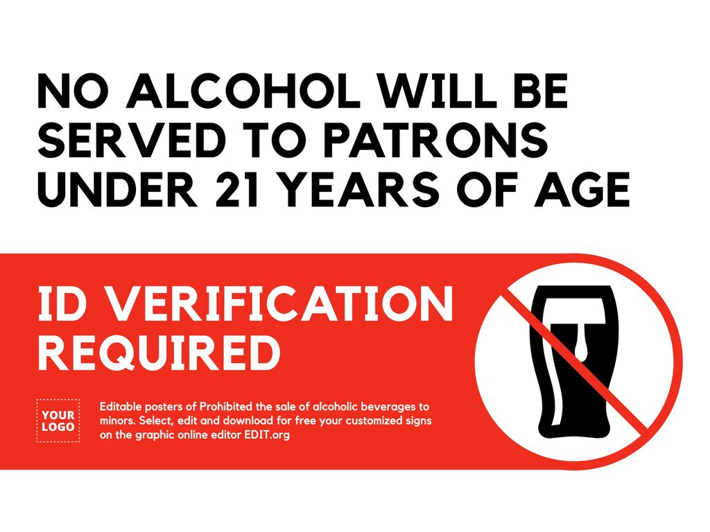 Printable No Alcohol Sales To Minors Signs pertaining to Free Printable No Alcohol Signs