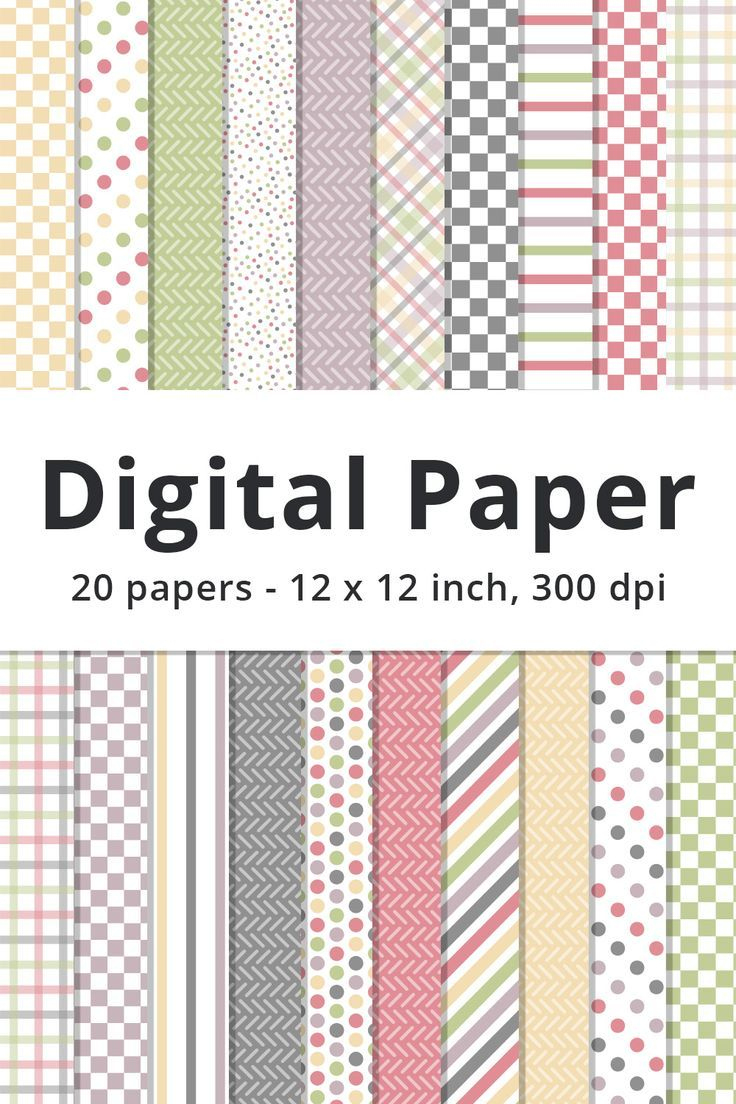 Printable Pastel Digital Paper Patterns - 20 Digital Backgrounds intended for 12 X 12 Printable Patterns