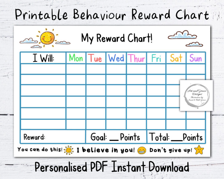 Behaviour Reward Chart Printable