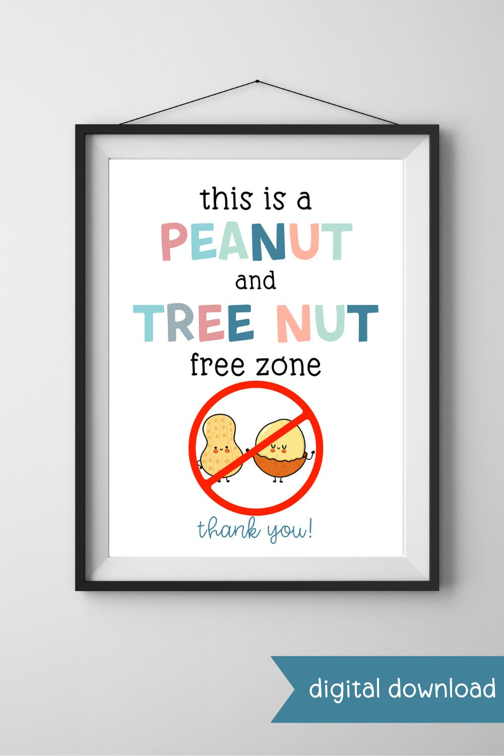 Printable Peanut And Tree Nut Free Zone Sign - Food Allergy Sign intended for Printable Nut Free Zone Sign