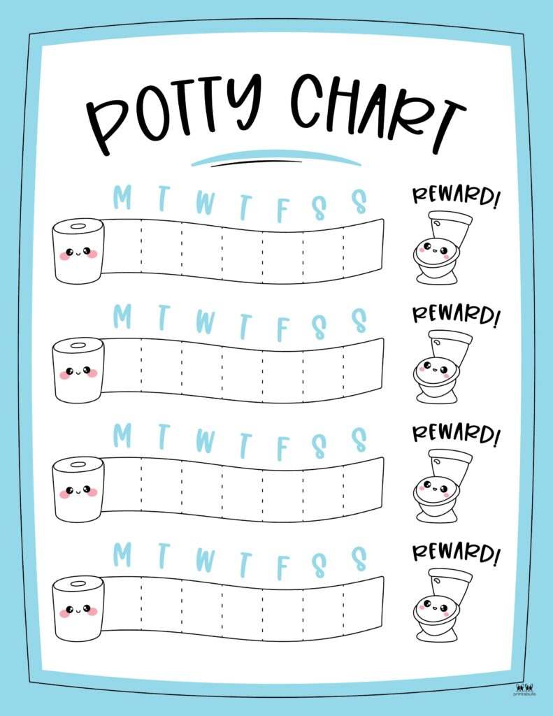Printable Potty Training Charts - 20 Pages | Printabulls with Toilet Training Reward Chart Printable