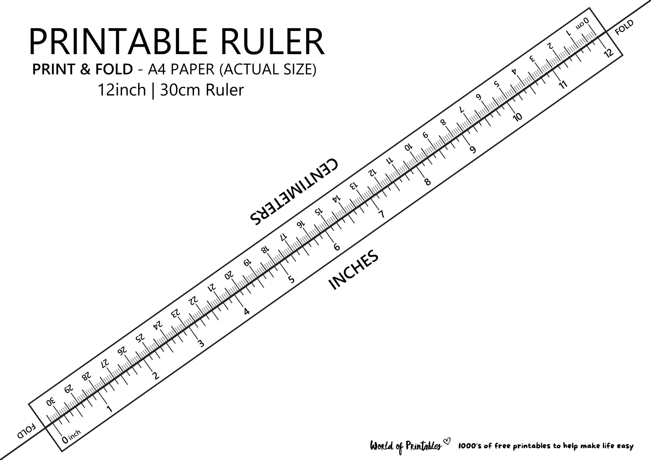 Printable Ruler - Free Accurate Ruler Inches, Cm, Mm - World Of in Free Printable 12 Inch Ruler