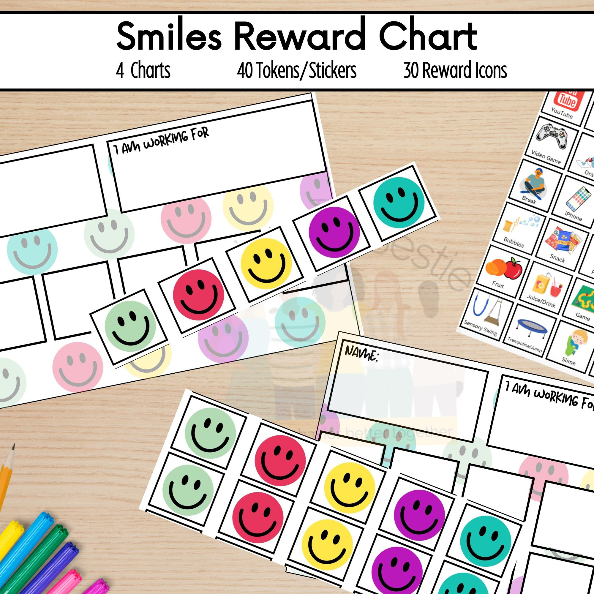 Printable Smiley Face Token Board | Smiley Face Reward Chart for Smiley Face Behavior Chart Printable