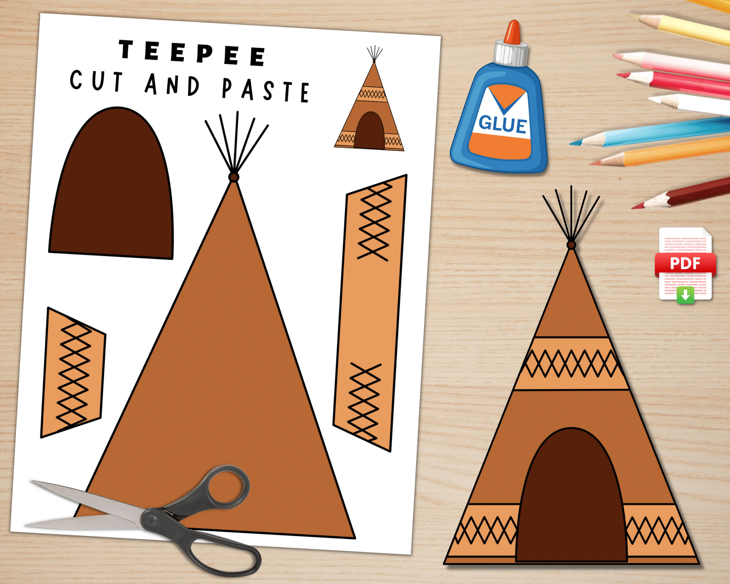 Printable Teepee Craft | Native American Day Craft Activity inside Free Printable Teepee Patterns