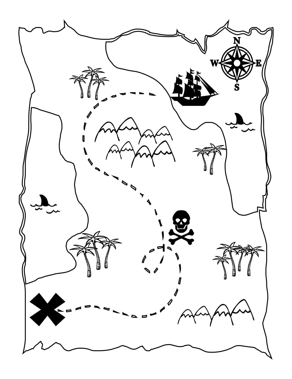 Printable Treasure Map Kids Activity – Let&amp;#039;S Diy It All – With intended for Free Pirate Treasure Hunt Printables