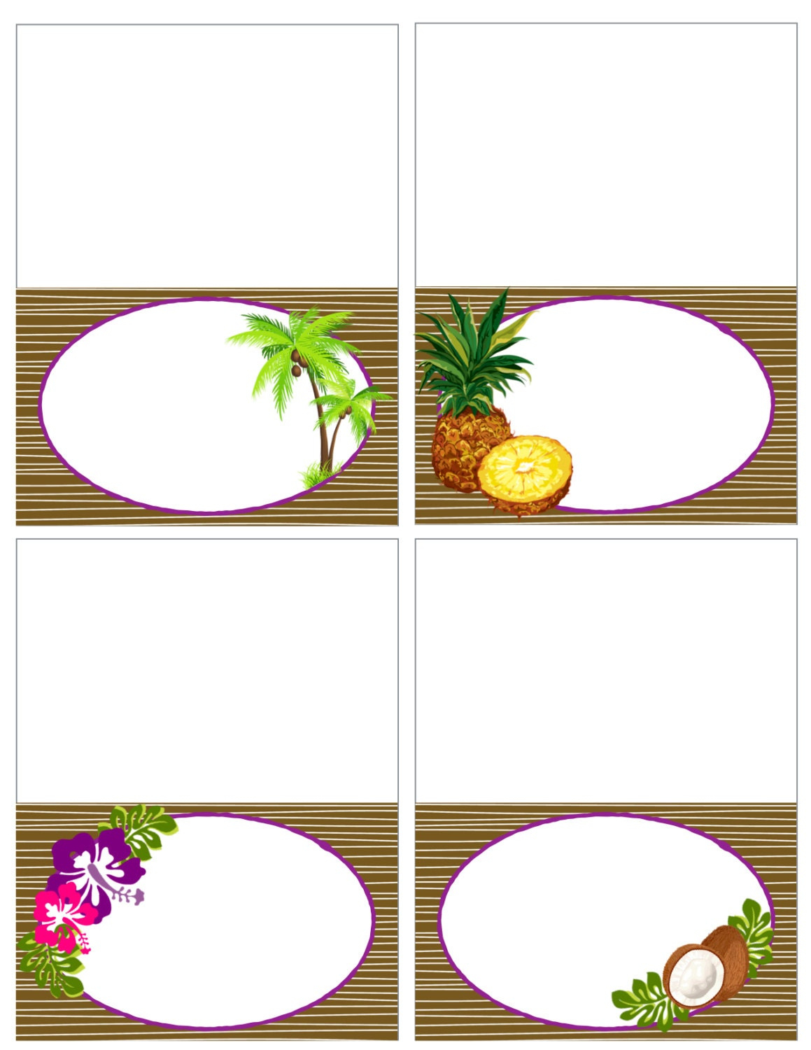 Printable Vintage Hawaiian Luau Food Labels Pdf Instant Download in Free Printable Hawaiian Food Labels