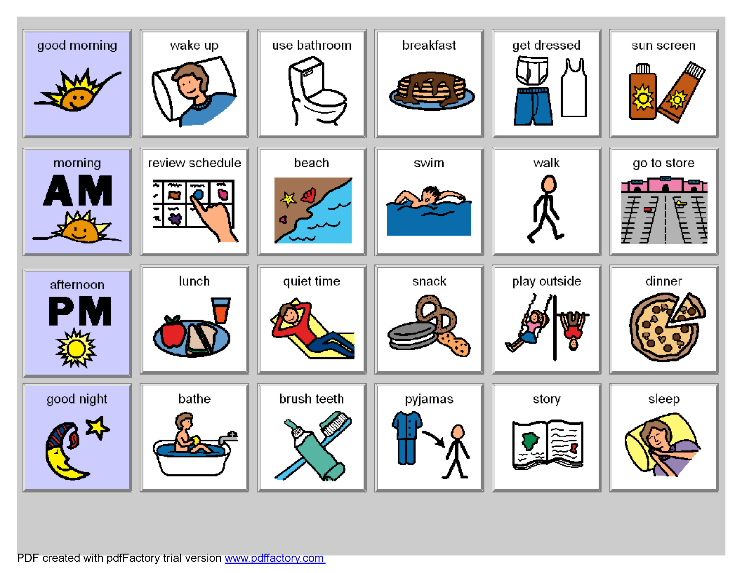 Printable Visual Schedule Icons - Printable Party Favors pertaining to Free Printable Boardmaker Symbols