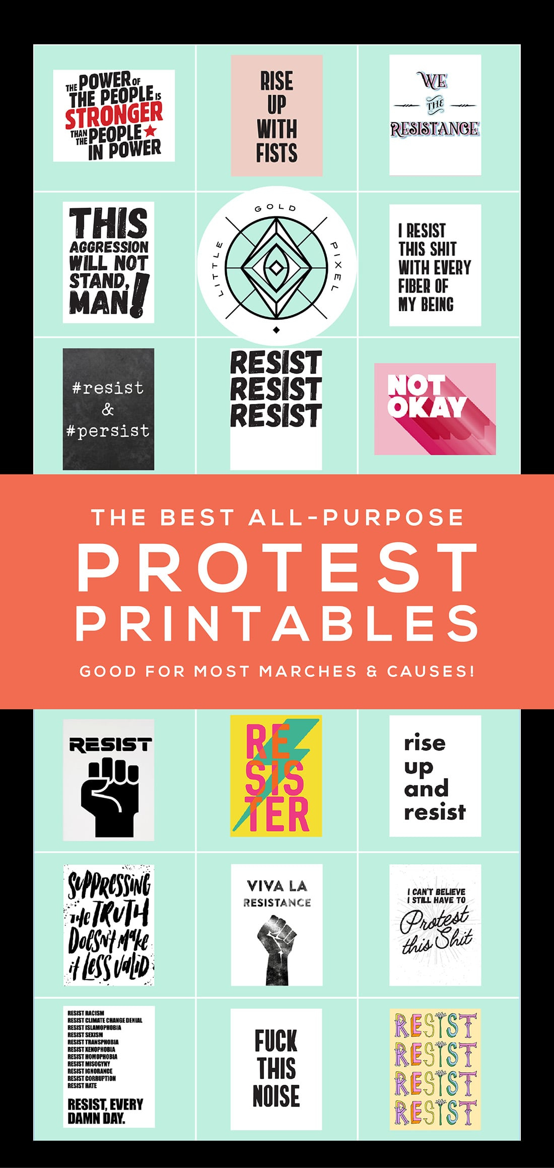 Protest Printables Good For Any March • Little Gold Pixel with regard to Free Printable Protest Signs