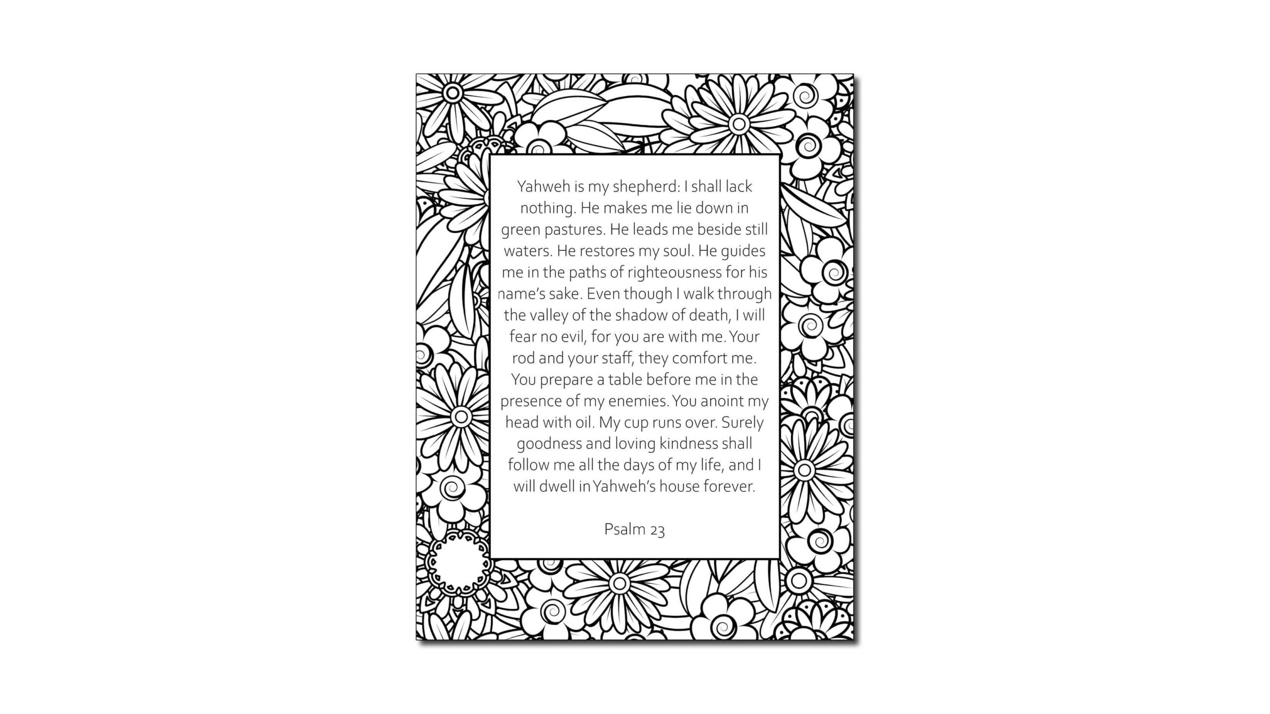 Psalm 23 (Printable Coloring Page) - My Printable Faith intended for Free Printable Psalm 23 Coloring Pages