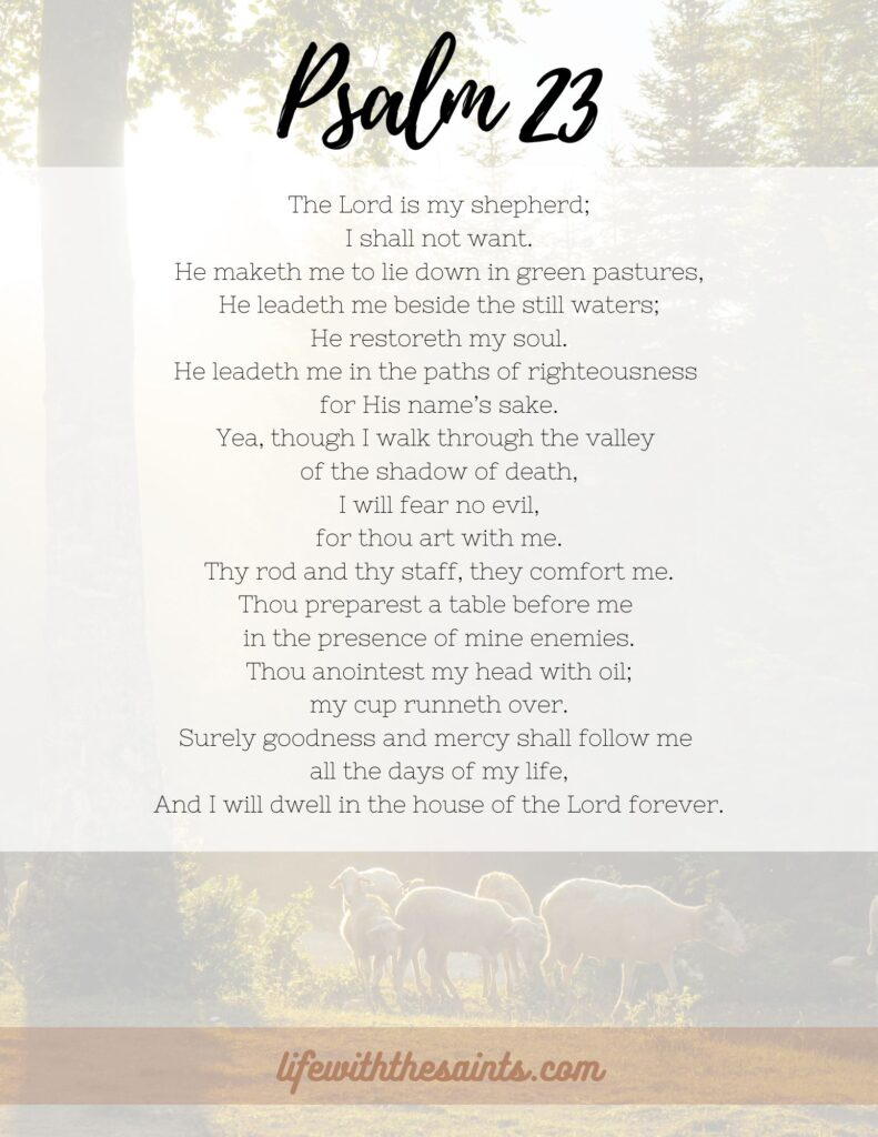 Psalm 23 Printable: Prayer Ideas And Breakdown Of Meaning - Life for The Lord is My Shepherd Free Printable
