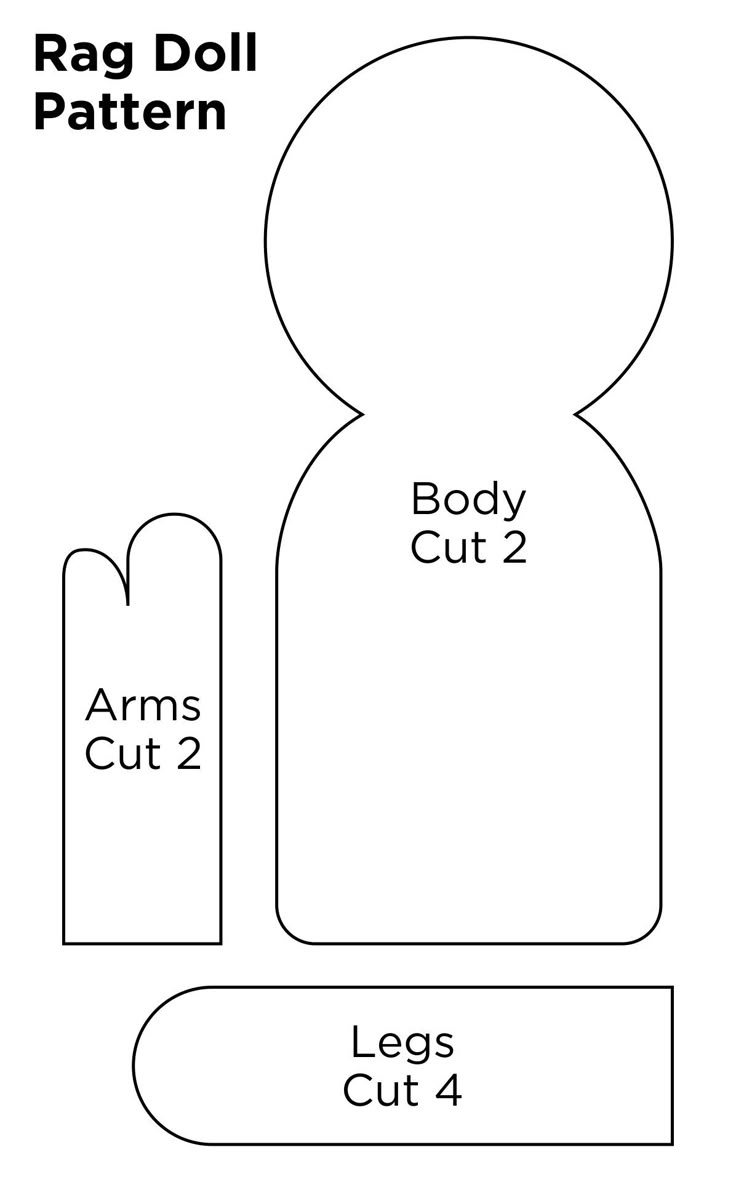 Rag Doll Sewing Pattern - 10 Free Pdf Printables | Printablee pertaining to Raggedy Ann Pattern Free Printable