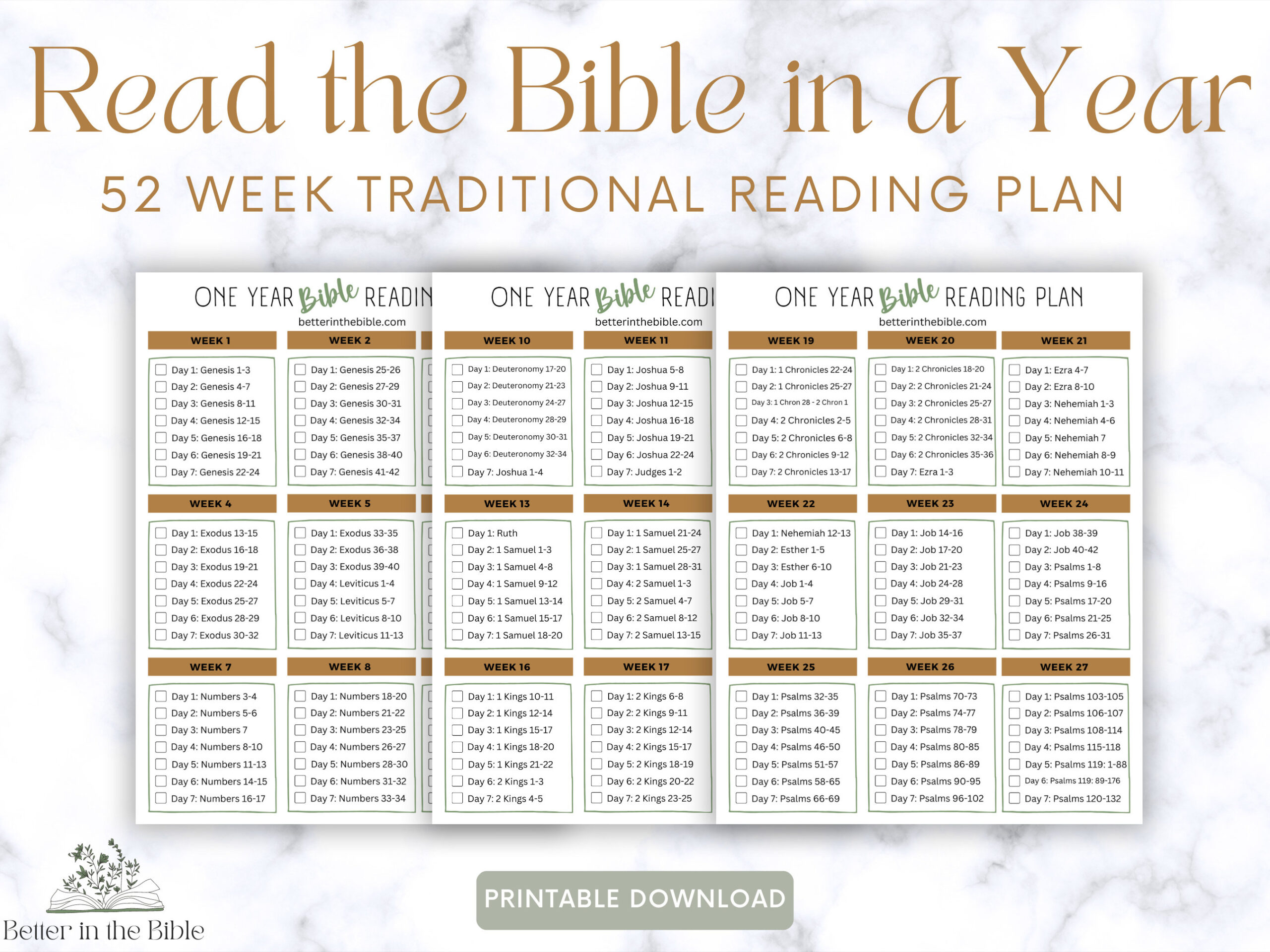 Read The Bible In A Year Chart, Traditional Bible Reading Plan throughout Read The Bible In A Year Chart Printable