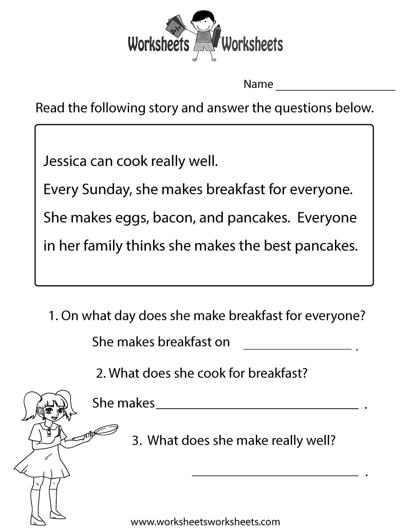 Reading Comprehension Test Worksheet | Worksheets Worksheets throughout Free Printable Reading Assessments For Elementary