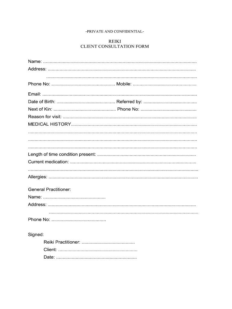 Reiki Consultation Form Template - Fill Online, Printable within Free Reiki Templates