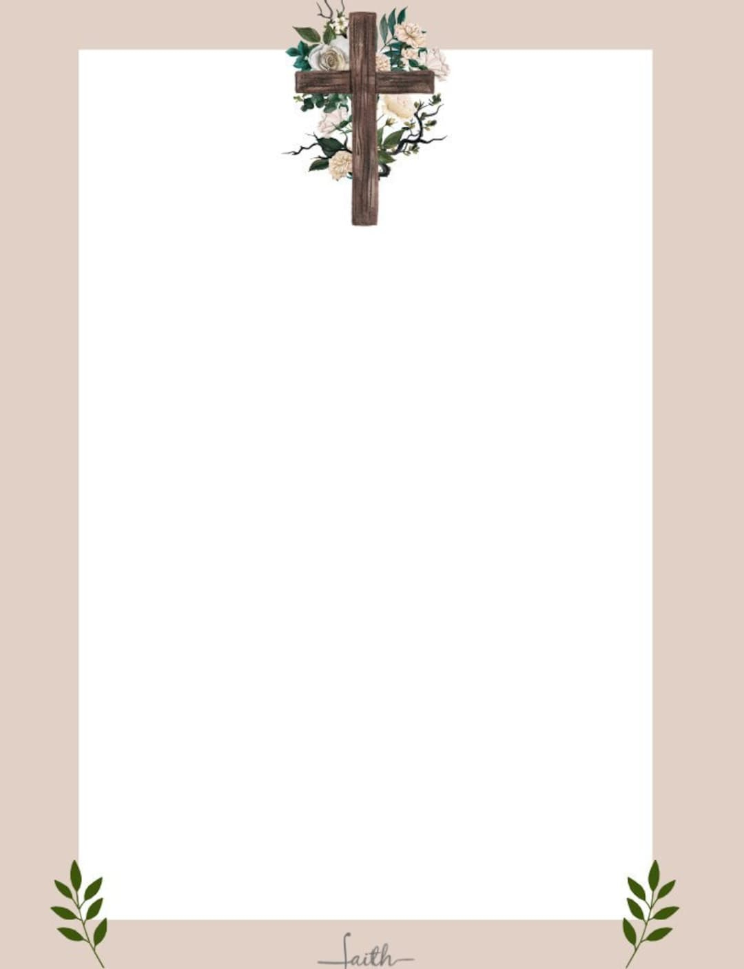 Religious Cross Border Printable Png And Pdf, Instant Download throughout Free Printable Christian Borders
