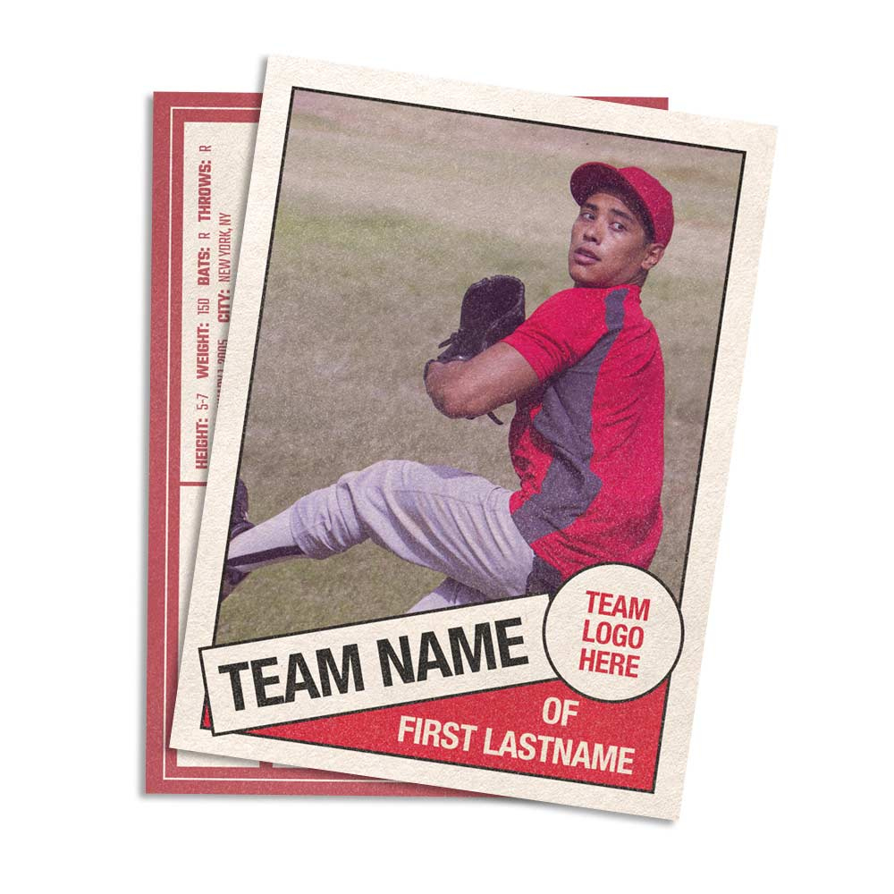 Retro 80S Baseball Card Template with Free Printable Baseball Cards