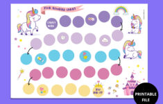 Reward Chart, Printable Chore Chart,Chart Printable, Kids Chore inside Unicorn Reward Chart Printable