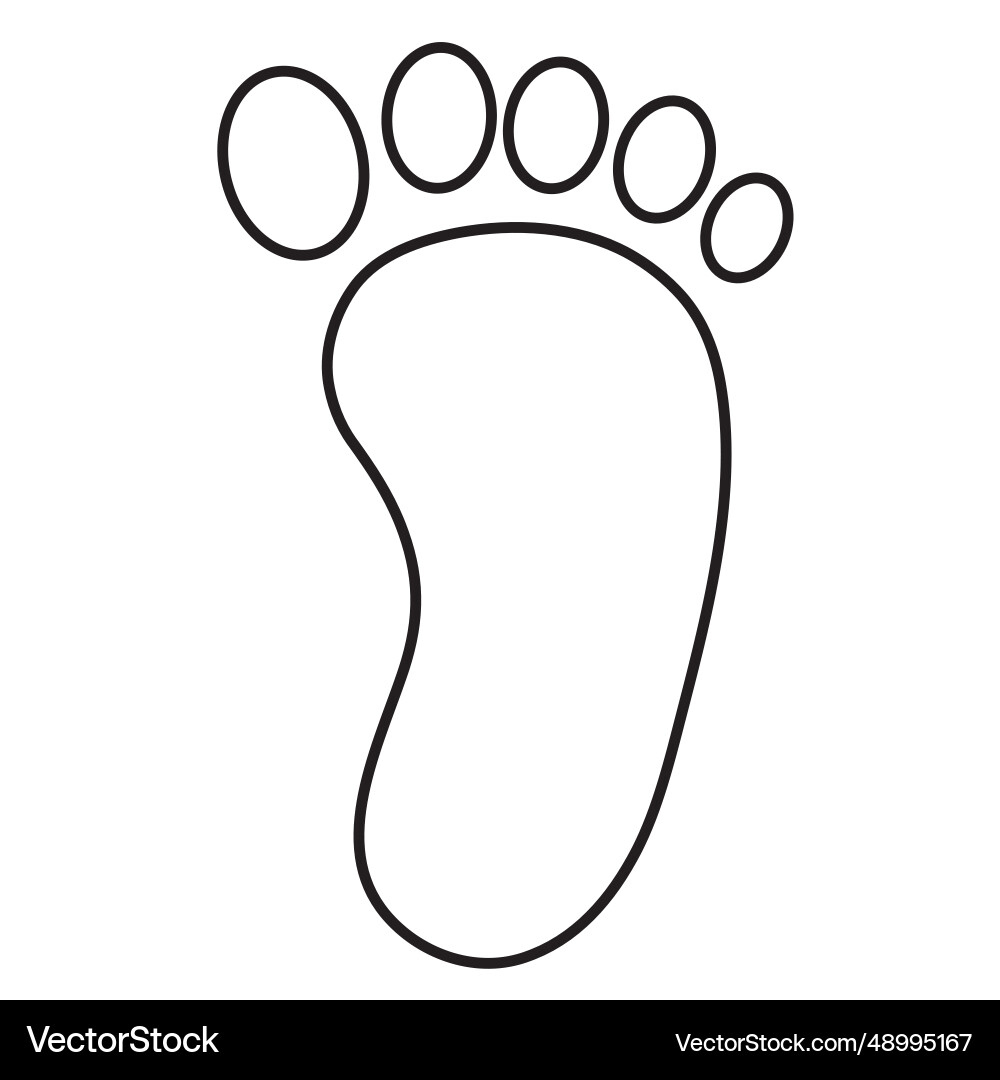 Right Foot Footprint Outline Royalty Free Vector Image pertaining to Footprint Outline Printable Free