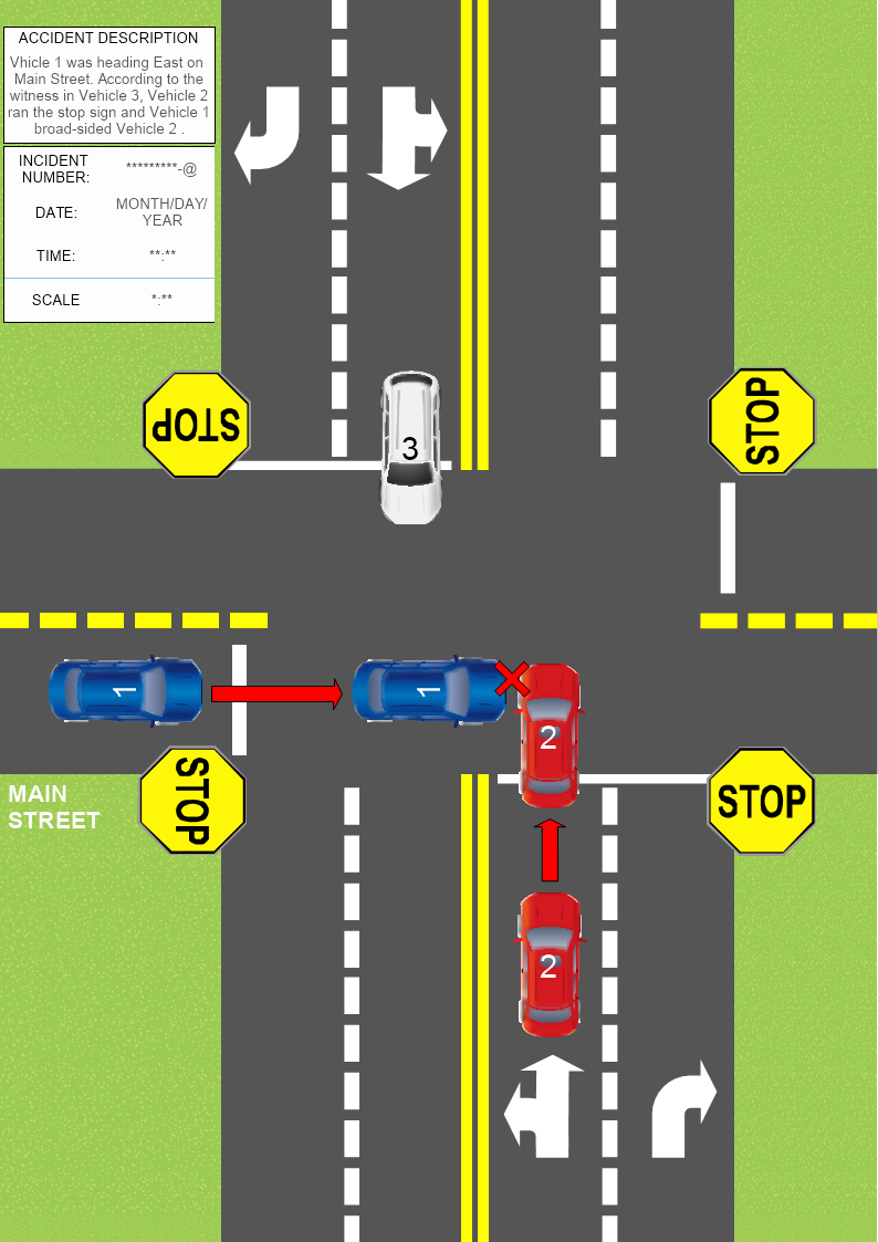 Road Accident Crossroad Template | Mydraw intended for Free Accident Scene Diagram Templates