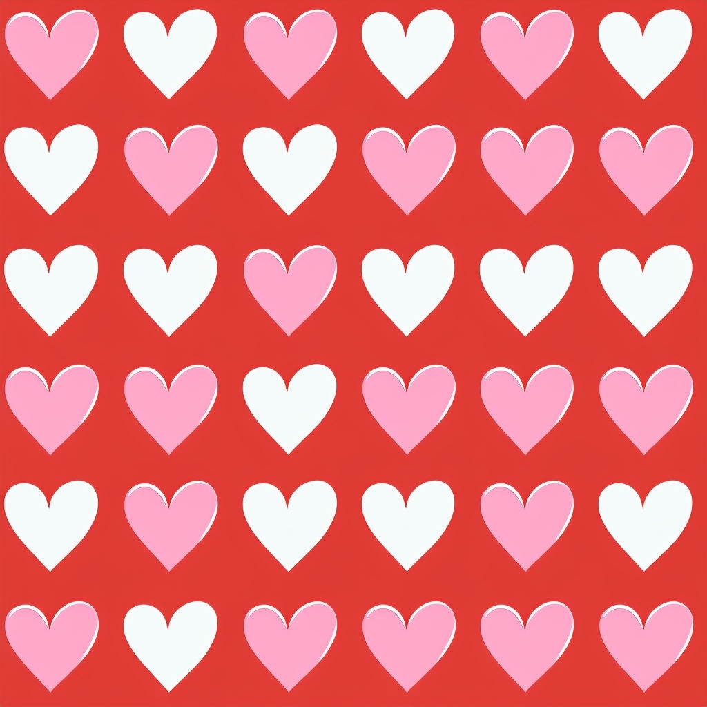 Romantic Hearts Seamless Pattern On Brick Red Background - Playground in 6x6 Printable Heart Pattern