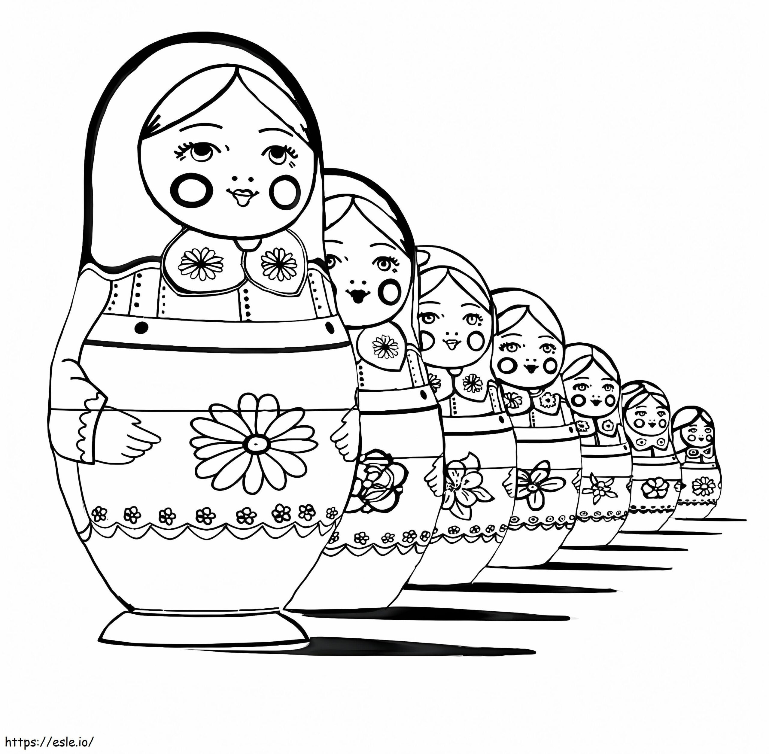 Russian Dolls Printable Coloring Page within Free Printable Russian Nesting Dolls