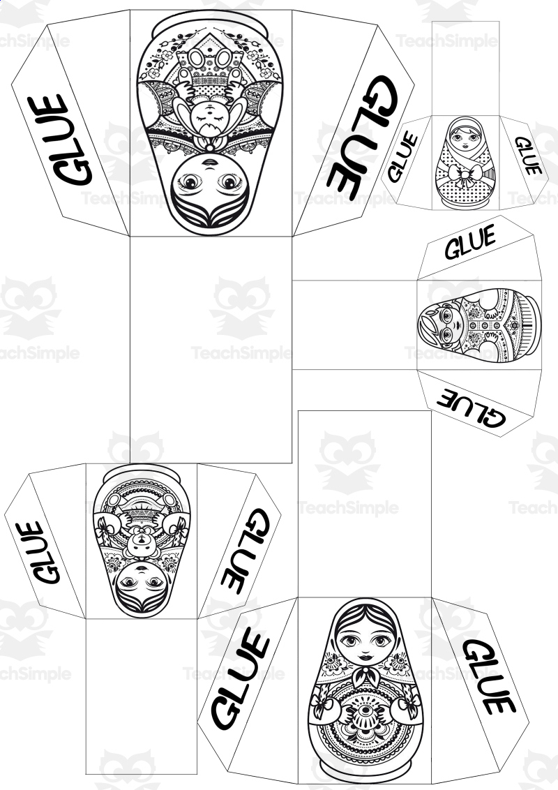 Russian Nesting Doll Craftteach Simple inside Free Printable Russian Nesting Dolls