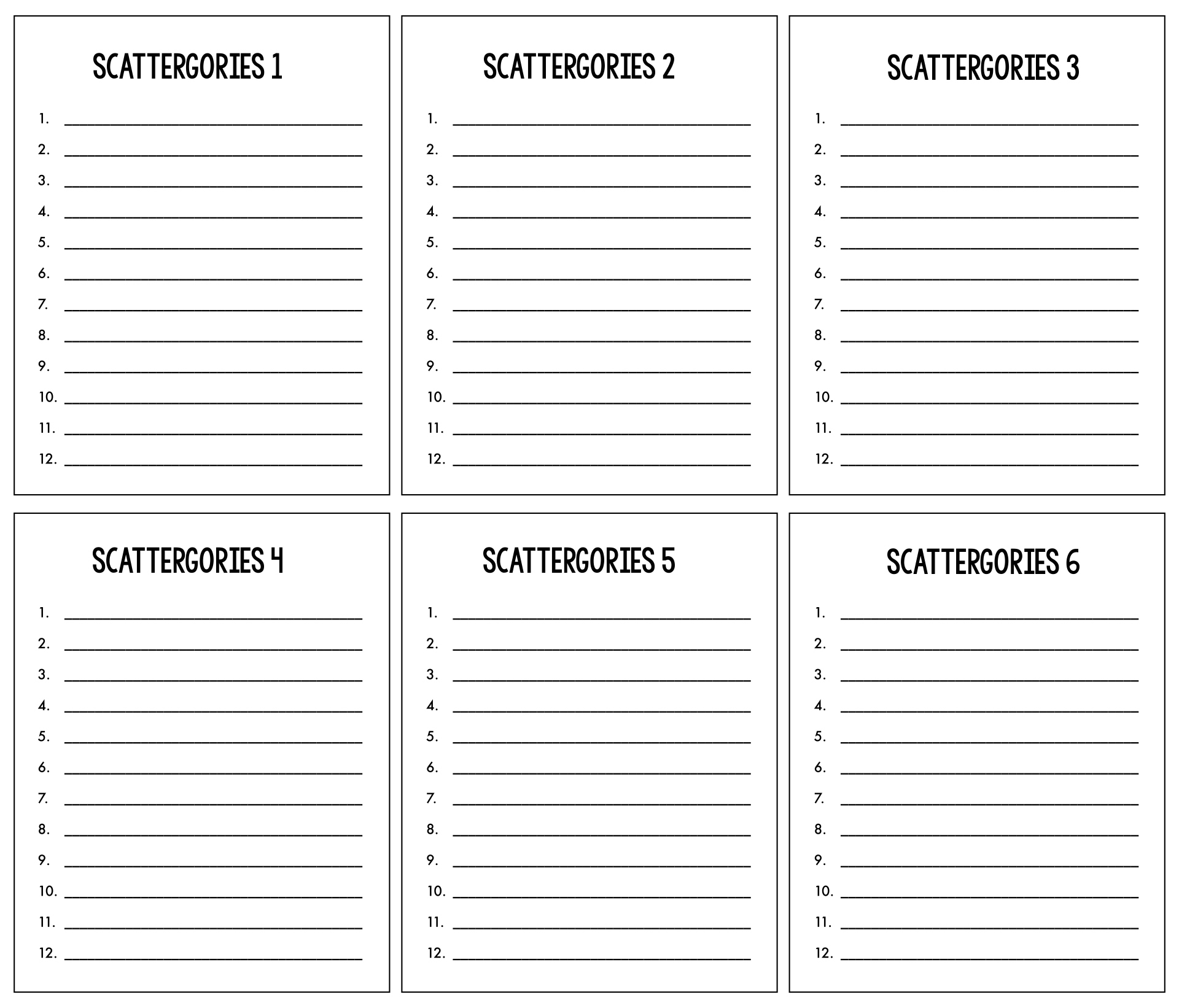 Scattergories Sheets - 10 Free Pdf Printables | Printablee pertaining to Free Printable Scattergories Answer Sheets