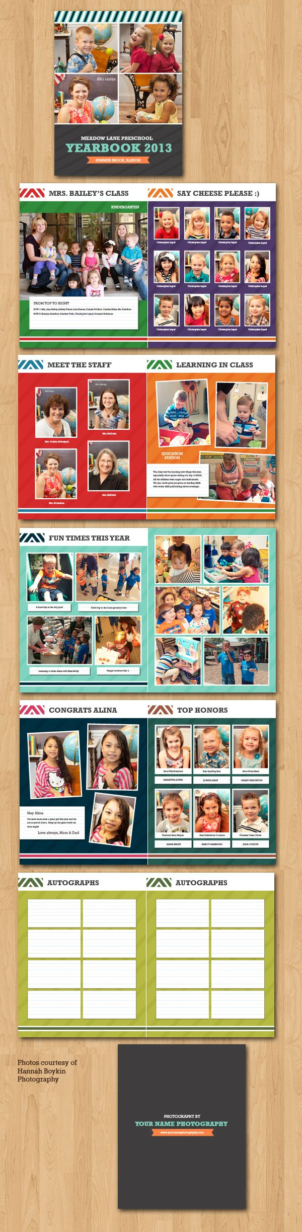 School Yearbook Template (8.5×11) pertaining to Free Preschool Yearbook Templates