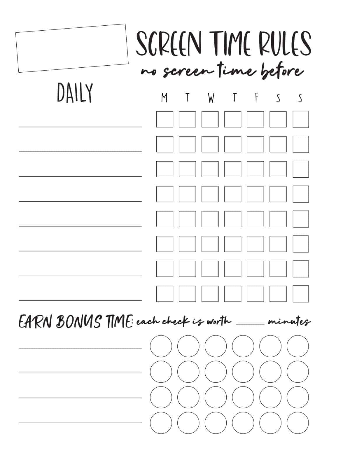 Screen Time Rules Printable | Skip To My Lou in Screen Time Chart Printable