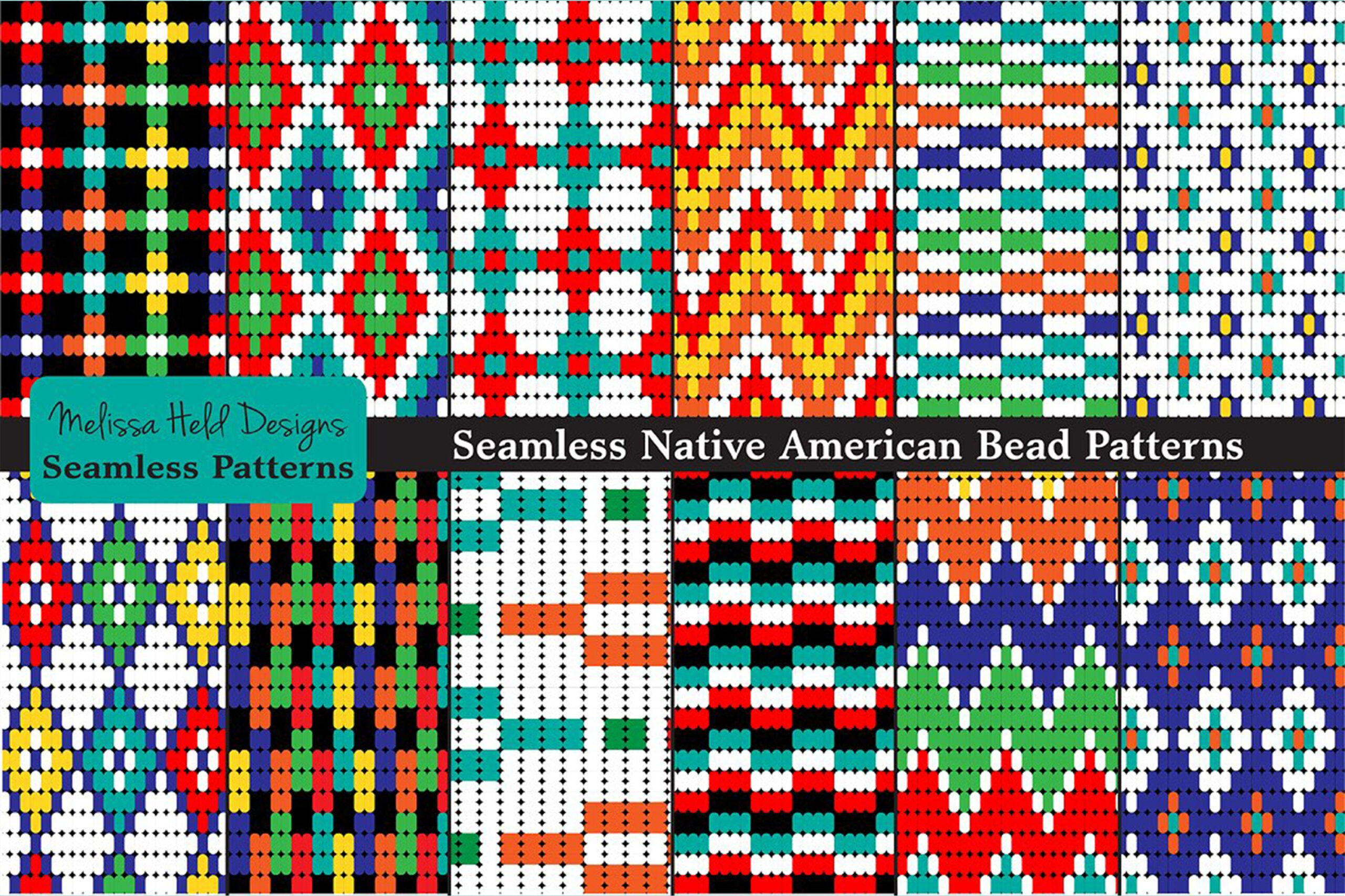 Seamless Tribal Bead Patterns for Printable Native Beading Patterns