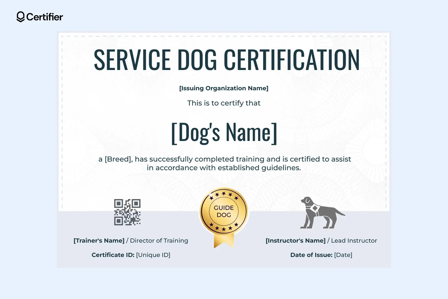 Service Dog Certificate Templates: Free &amp;amp; Customizable with regard to Free Printable Service Dog Certificate