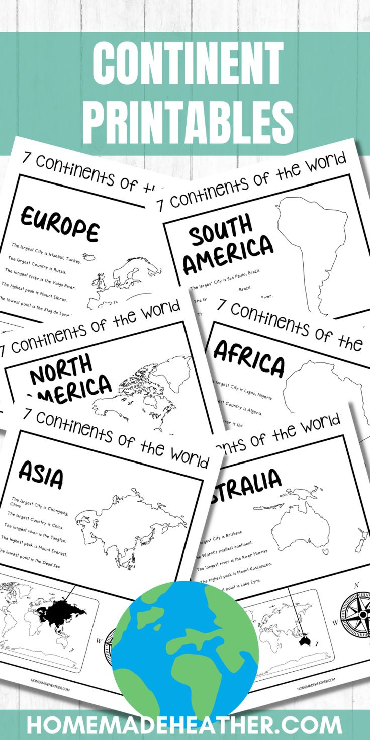 Seven Continents Printables Download in Free Continent Printables
