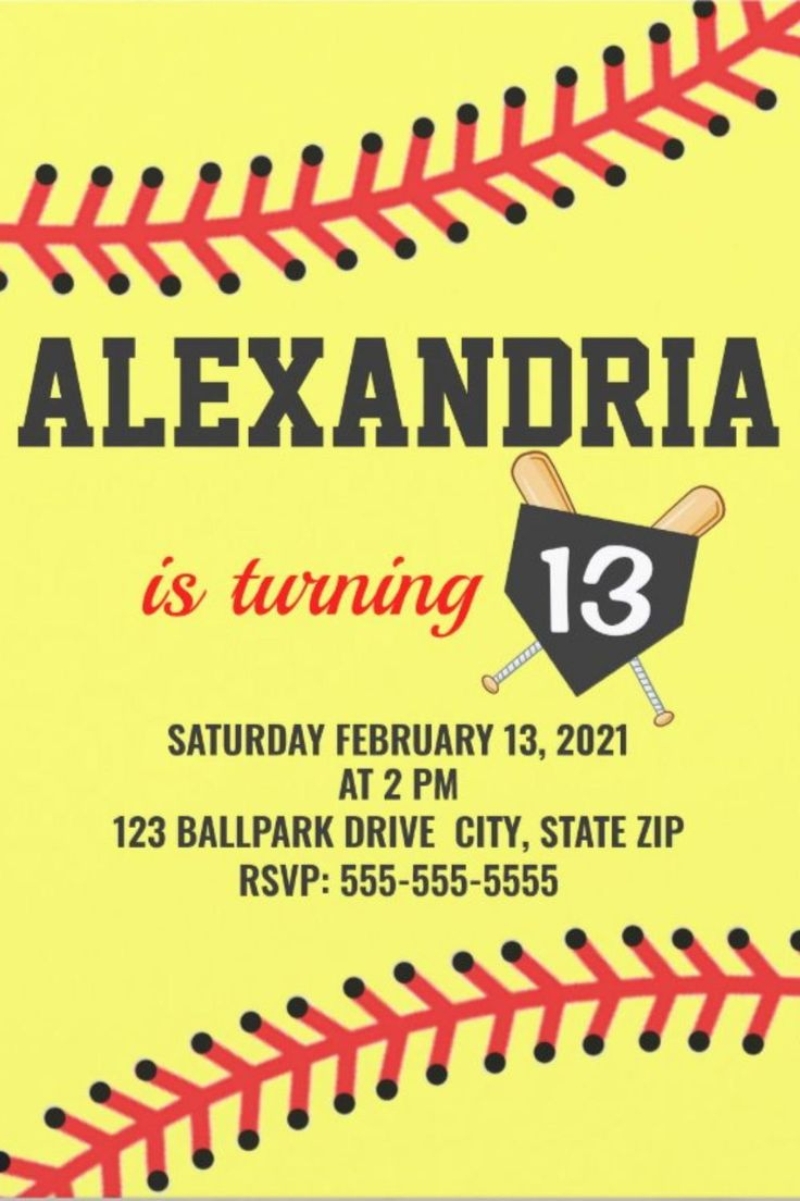 Softball Birthday Invitations | Softball Themed Birthday Party within Free Printable Softball Party Invitations