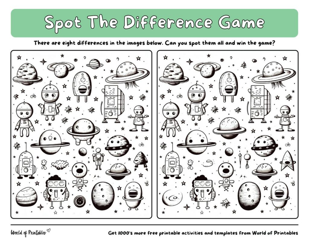 Spot The Difference - 100 Games To Print &amp;amp; Play! - World Of Printables with Free Printable Spot The Difference For Elderly