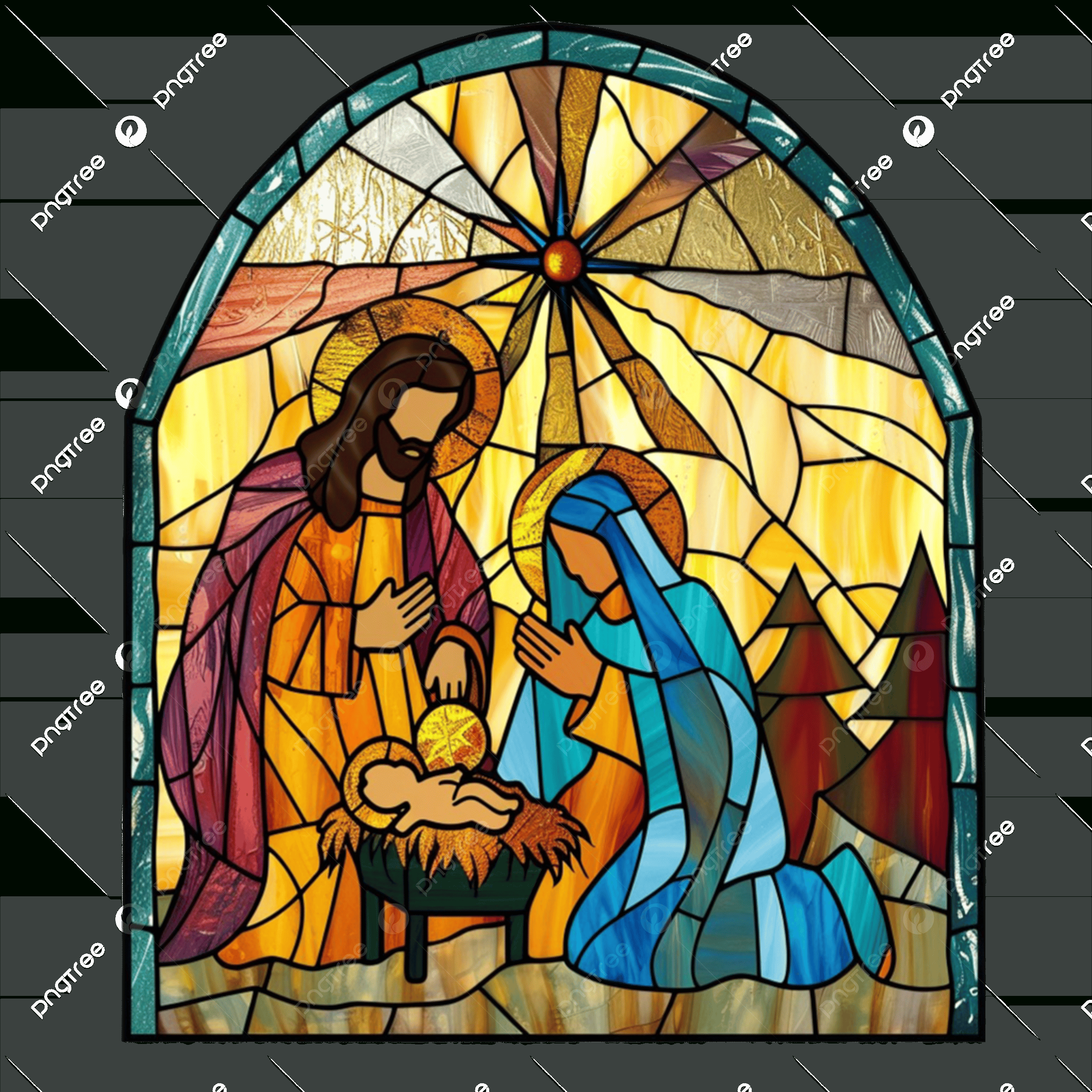 Stained Glass Window With Motifs Of The Nativity Jesus, Stained with Free Stained Glass Patterns Printable Jesus