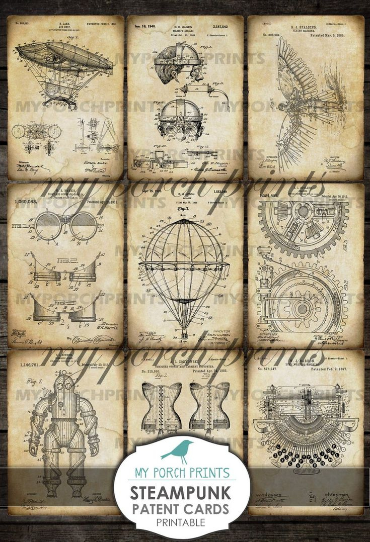 Steampunk Cards, Pocket Letter, Patent, Kit, Card, Junk Journal regarding Free Pocket Letter Printables